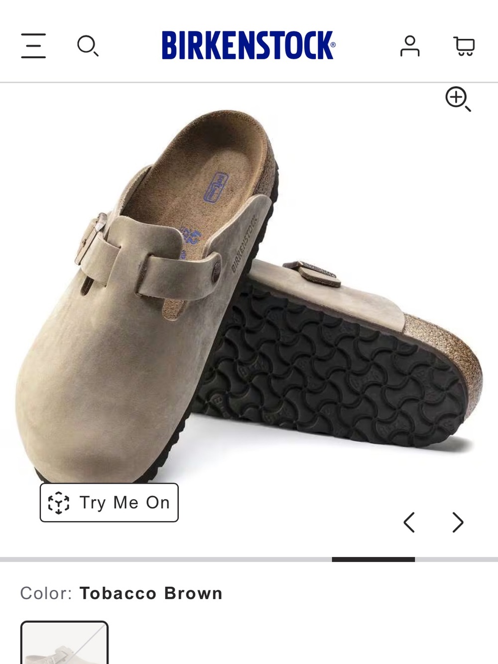 Birkenstock Boston Clog in Tobacco Brown Nubuck